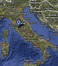 Map of Italy with location